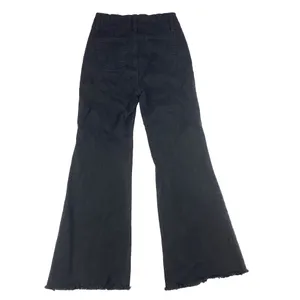 VICI Los Angeles Ultra High Waist Flare Leg Frayed Hem Black‎ Jeans Size Large thumbnail 6