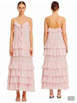 Torn by Ronny kobo pink tiered ruffle dress new nwt thumbnail 2