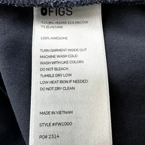 Figs Catarina Scrub Top Chest Pocket V-Neck Side Slits Charcoal Gray XXS thumbnail 4