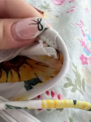Sunflower Print Lace-Up Bikini Top with Mustard Bottoms thumbnail 3