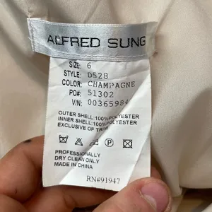 Alfred Sung One Shoulder Mini Dress in Champagne Size‎ 6 thumbnail 4