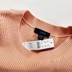 NEW J.Crew Women’s Sweater Ribbed Stretch Crewneck Sweater Salmon Color Size XXS thumbnail 6