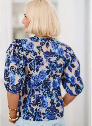 Hazel and Olive Abstract blooms blouse thumbnail 2