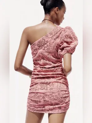 ZARA ASYMMETRIC JACQUARD DRESS. SIZE small NWT thumbnail 2
