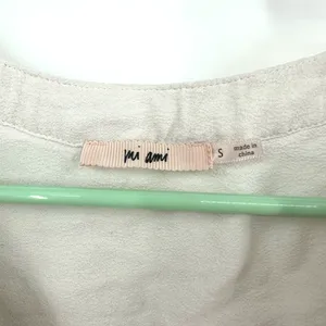 Mi Ami size small white‎ off white button up short sleeve blouse shirt top thumbnail 3