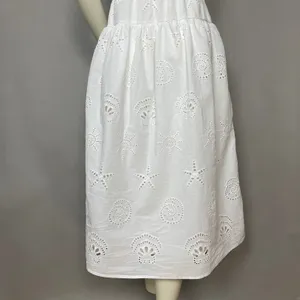 Sim & Sam Eyelet Dress Beachy Seashell Sun Star Nautical White Milkmaid Pockets thumbnail 8