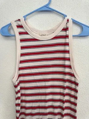 Universal Threads Ribbed Knit Maxi Bodycon Dress Striped Red Cream Size Large thumbnail 3