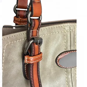 Hema Zhuofan Women's Bag 2tone Brown Leather Shoulder Purse thumbnail 3