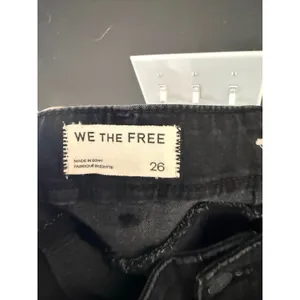 We The Free People Black Wide Leg High‎ Rise Boho Jeans Size 26 Frayed Hem thumbnail 8
