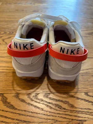 Nike Waffle Debut Sneakers White Orange Leopard thumbnail 3