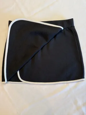 LAZY SUNDAY Black & White Skirt Sporty Wrap-Style Athleisure Size Medium NWT thumbnail 8