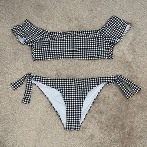 Cabana Del Sol Gingham Off the Shoulder Bikini thumbnail 1