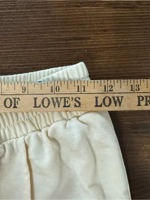 cream elastic-waist wide-leg lounge trousers. XS thumbnail 5
