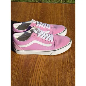 Vans Old Skool Pink White Suede Canvas Sneakers Women’s 7.5 Skate Y2K thumbnail 2