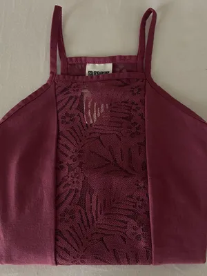 NWT Victoria's Secret PINK Deep Berry Halter Lace Bodysuit L thumbnail 9