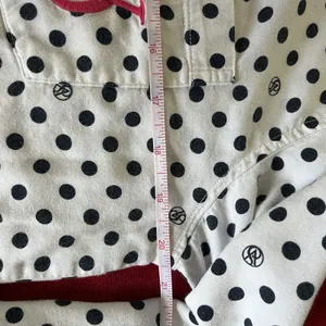 Victorias Secret Pajama Top Womens S White Black Polka Dot Sleep Shirt Y2K thumbnail 6