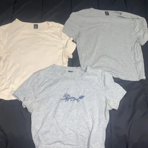 Gray and Cream Short Sleeve Tops thumbnail 2
