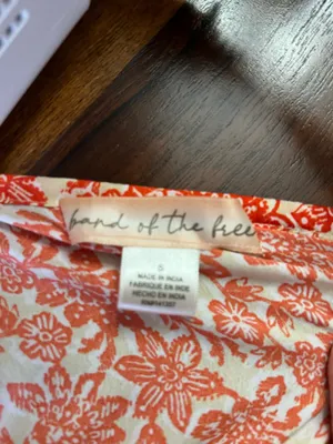 Orange and White Floral Mini Sundress Size Small thumbnail 5
