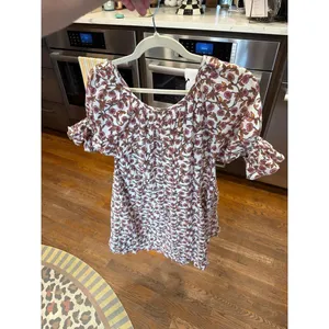 Natural Life Sienna floral cotton babydoll dress in a brown, pink, and orange M thumbnail 2