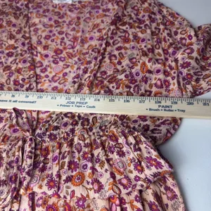 Talisman Boho Floral Paisley Maxi Duster Orange Purple M/L Whimsy Fairy Romantic thumbnail 7