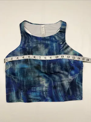 lululemon athletica Invigorate Training Tank Top Blue & Navy Abstract thumbnail 5