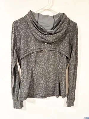 Lululemon Hooded Define Jacket Nulu Leopard Camo Deep Coal Multi Size 10 thumbnail 4