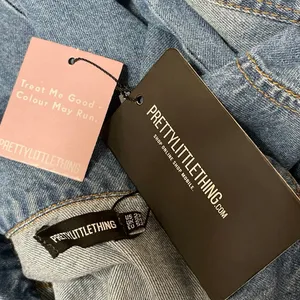 NEW PrettyLittleThing Blue Long Sleeve Button Up Denim Jean Mini Shirt Dress 2X thumbnail 4
