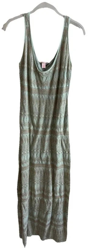 Victoria's‎ Secret Sage Green Pointelle Knit Maxi Dress Sleeveless M thumbnail 1