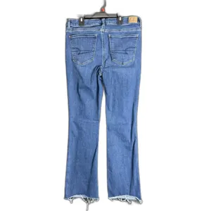 American Eagle Womens Size 12 High-Rise Skinny Kick Jeans Raw Hem Stretch Denim thumbnail 3