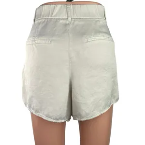 Zara White Gray High Waisted Belt Loop Pleated Front Pockets Mini Shorts Size M thumbnail 3