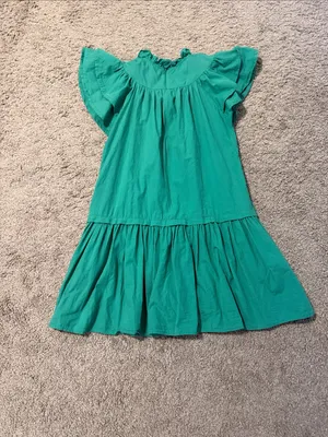 Pinch Emerald Green Ruffle Sleeve Tiered Mini Dress thumbnail 2