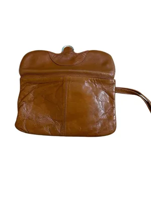 Vintage Genuine Leather Clutch Wristlet Envelope Bag Buckle Snap Button Casual thumbnail 5