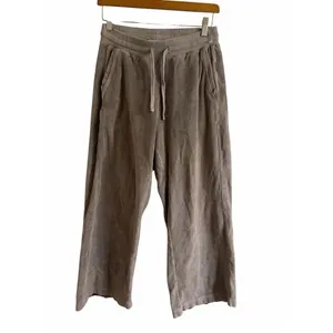 ✨Pact Women's Cotton Velour Wide Leg Crop Green Sz Medium Pants✨ thumbnail 3