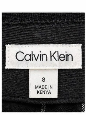 Calvin Klein Black Windowpane Plaid Slim Ankle Pants Size 8 Career Office thumbnail 4