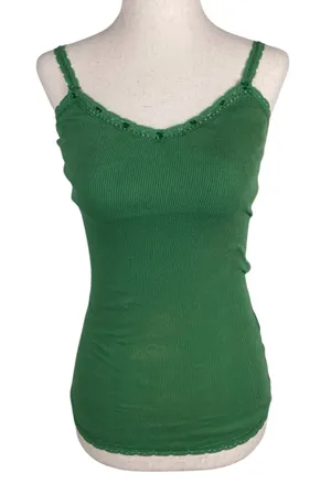 Vintage Y2K Aeropostale Beaded Lace Cami Tank Top Size Small Green Fairycore thumbnail 1