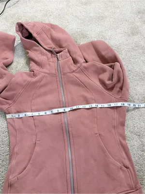 Lululemon Women’s Scuba Full Zip Hoodie Light Cotton Fleece in Pink Mauve a8 thumbnail 12