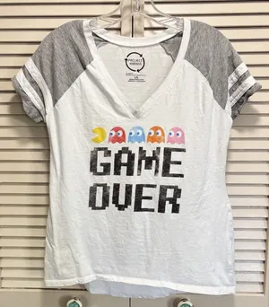 Project Karma Pac-Man Y2k Graphic Short Sleeve T-Shirt Size Large V Neck Gaming thumbnail 1