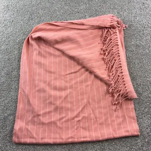 Abercrombie & Fitch Peach Striped Scarf Fringe‎ Womens Cozy Wool Blend Casual thumbnail 6