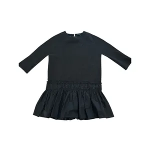 English Factory Drop Waist Mixed Media Dress‎ Medium Black Smocked Shift thumbnail 2