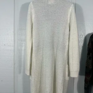 Ambiance Apparel Off White Cardigan Sweater Size Large EUC thumbnail 5