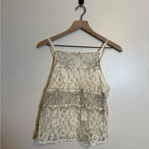 Anthropologie Sheer Mixed Lace Cami In‎ Ivory thumbnail 3