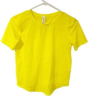 Lululemon High-Neck Running and Training T-Shirt Size 2 Yellow Serpentine thumbnail 1