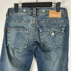 True Religion Womens Low Rise Flare Wide Jeans Made in USA Size 26‎ Flap Pockets thumbnail 5