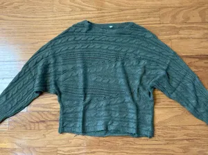 NEW Women Cable Knit Batwing Sweater thumbnail 10