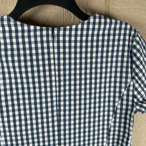Universal Standard For J. Crew Gingham Poplin Drop-Waist Dress Sz XS Blue Preppy thumbnail 7