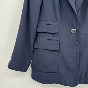 Allen ABS Womens Blazer 4 Blue Business Professional Office Artsy Lined Jacket thumbnail 6