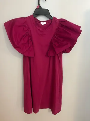 TCEC Vivid Magenta Mini‎ Ruffle Dress thumbnail 1