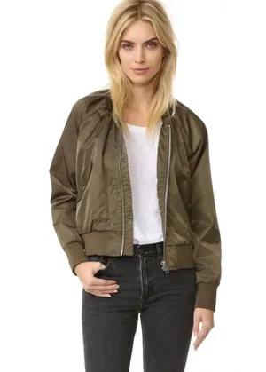 Free People Olive Midnight Bomber Jacket Size S thumbnail 3