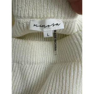 Mimosa Women’s Ivory Ribbed Knit Maxi Skirt Side Slit Stretch Bodycon Size L thumbnail 8