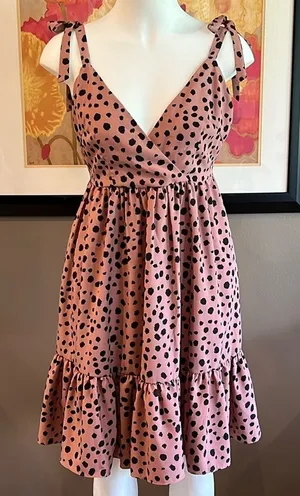 DANI & DAVI Lauren Tiered Ruffle Spotted Low Back Surplice Dress Size Medium thumbnail 1
